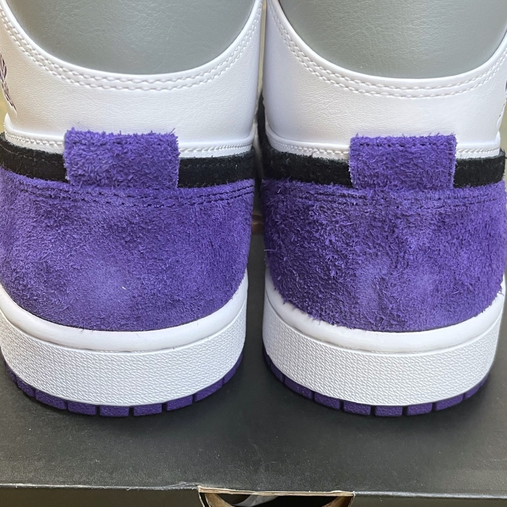 Nike Air Jordan 1 Mid SE Court Black Toe 852542-105 10 Purple - Picture 6 of 10